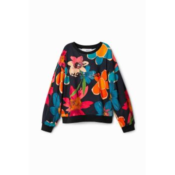 Bambini Felpa Desigual Oversize Fiori Nero 5/6