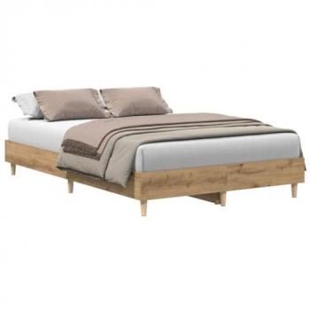 Lit sans matelas en chêne artisanal 140x190 cm