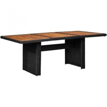 Tavolo da Giardino Nero 200x100x74 cm – Polyrattan Lusso Casadino