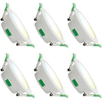 Ultra Slim 7W Dimmable LED Downlight – 230V, IP44, 3 Color Temperatures – 6 Pack