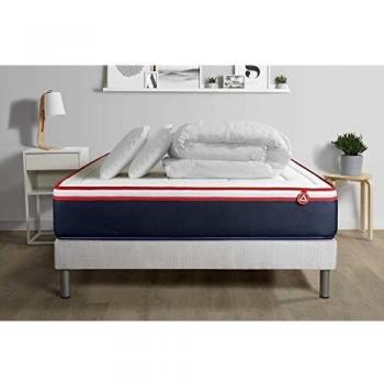 Sommier et matelas 140x190 VITAL FORM avec ressorts ensachés et mémoire de forme