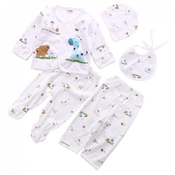 0-3M Soft Cotton Baby Animal Print Clothing Set