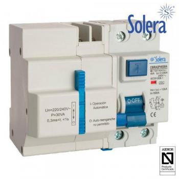 Int. diferencial 2p 40a 30ma ac c/reconexion automatica 3 tiempos solera