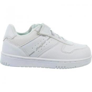 Zapatillas Colegiales JHAYBER COVIL Blancas con Cordones Elásticos y Velcro para Niños