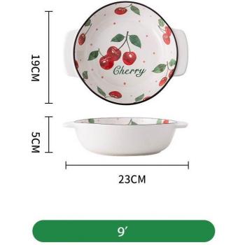 9 Inch Strawberry Flower Porcelain Fruit Plate