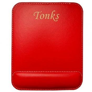 Almohadilla de cuero sintético de ratón personalizada con el texto: Tonks