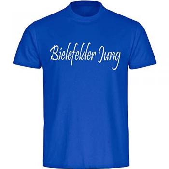 Multifanshop® Herren T-Shirt Bielefeld Bielefelder Jung Druck Weiß 4XL Blau