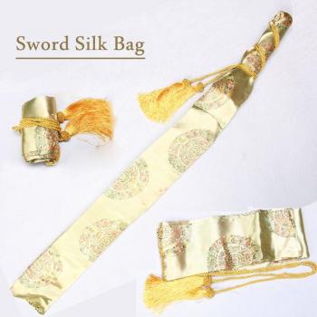 Funda de espada samurái de seda con bordado de dragón