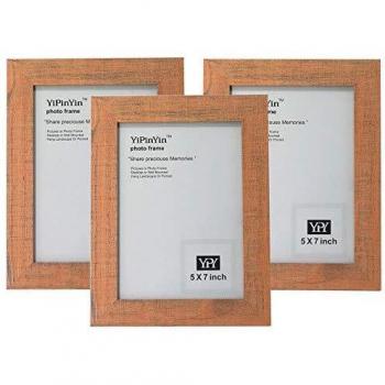 Brown Wooden Tabletop/Wall Display Frames, 7x5 Inch, 3Packs