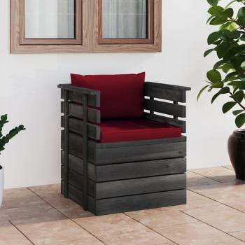 Poltrona da Giardino Lounge con Cuscini in Legno di Pino