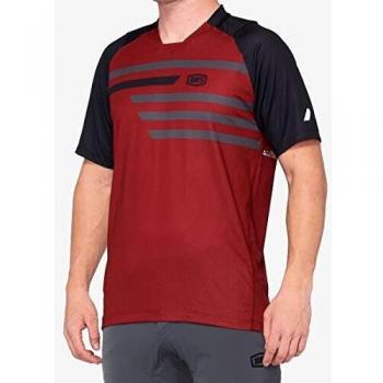 Maglia Ciclismo 100% Uomini Celium Rosso e Nero L