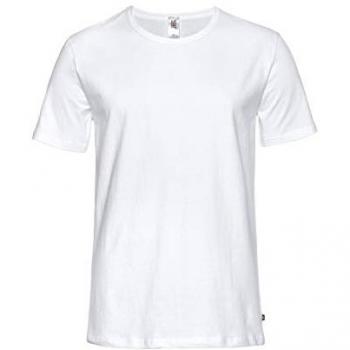 H.I.S Herren-Performance Shirt S – Weiß, unifarben, kurze Ärmel mit abgesteppter Kante