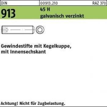 Innensechskant Gewindestifte M 14 x 20 DIN 913 verzinkt 100 Stück