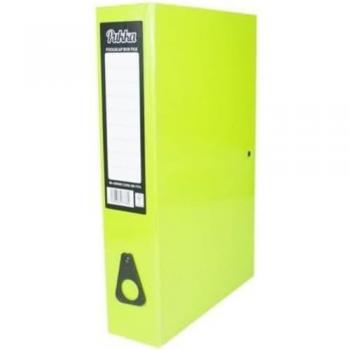 Pukka Brights Box File Foolscap Size, Gloss Laminated Paper Board, 75mm Spine, Light Green (Pack of 10)