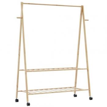 Organizzatore di Abbigliamento in Bambù con Ruote 132x45,5x155,5 cm