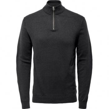 ONLY & SONS Modischer Strickpullover ONSALEX REG 12 Half Zip – Herren L, Graugrün