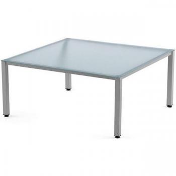 Executive Schreibtisch Grau 120x120x73cm mit Glasplatte
