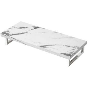 Meuble sous Vasque en Bois et Marbre Blanc 50x120cm