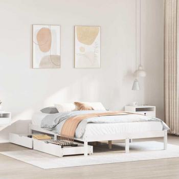 Torana Cama Base Madera Blanca 120x190