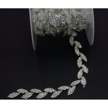 Glas Strass Blattform Kette für Nähen und Dekoration