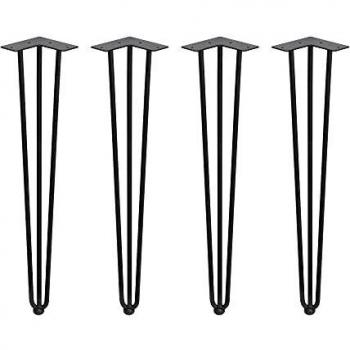 Emuca Quadri-Gambe Hairpin – Tavolo 710 mm – Verniciato Nero