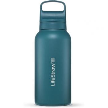 LifeStraw Go Edelstahl 1-Liter Wasserflasche mit Filter, Laguna Teal