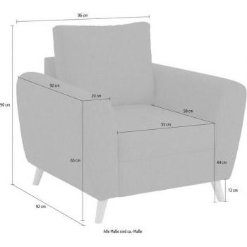 Microfaser Sessel Blackburn II – Home Affaire PRIMABELLE, 140 kg, H/T: 90×92 cm