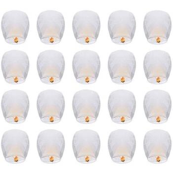 20 Pcs Décorations en Papier Flottantes Blanches