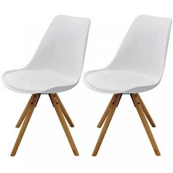 Coppia di poltrone vitaXL con rivestimento in pelle bianca