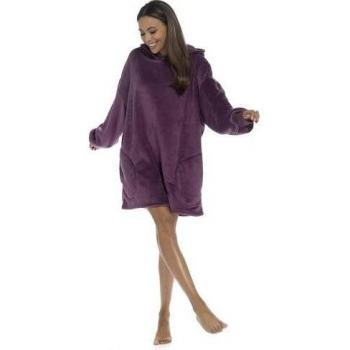 Unisex Erwachsenen-Edition: Wolf & Harte Snuggle Fleece Kapuzen-Decke (S), Braun