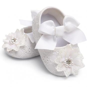 Emmababy Baby Girl Shoes with Pearls and Lace