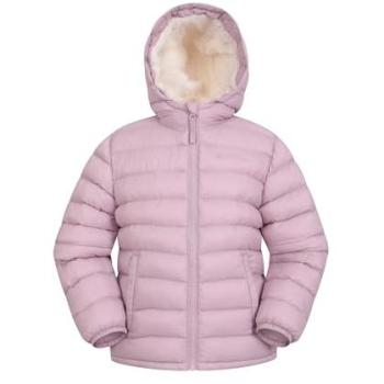 Kuschelige rosa Steppjacke mit Fellbesatz – Outdoor‑Pflege für Kinder