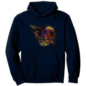 Marvel Ladies Guardians of the Galaxy Shield Chest Hoodie XXL Navy Blue