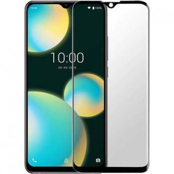 Cristal de Seguridad 9H Biselado para Wiko View 4 + 4 Lite – Marco Negro