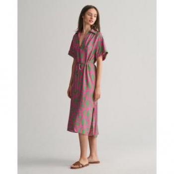 Abito Gant Estivo Midi 503338 Maniche Corte Perky Pink 38