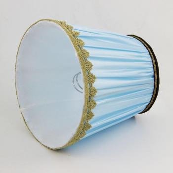 Abat-jour tissu bleu clair 15,5 cm à clip