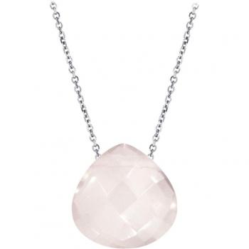 Collier 'Meghan' in Argento con Quarzo Rosa Argentato