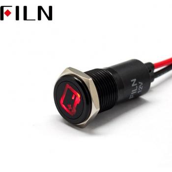 Luz de Estado LED Negra 14mm para Tablero de Coche