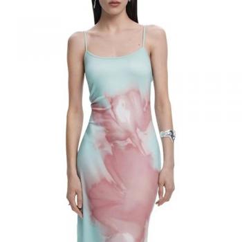 Desigual Vestido Lyon Tirotes Poliéster Reciclado en Altrosa