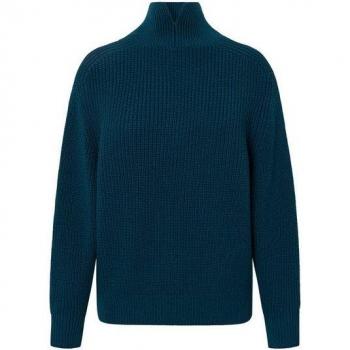 Windsor Damenpullover Schurwolle, Stehkragen, Petrol – Größe 36