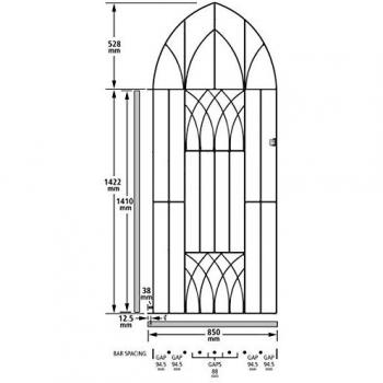 Abbey Modern Tall Arch Bow Top Single Gate – 914 mm × 1950 mm Burbage Iron Craft