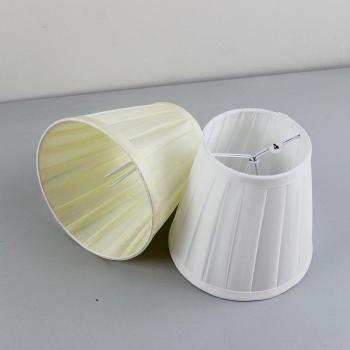 Light Yellow and White Clip-On Lampshade, 14cm/5.51inch, Small Modern Chandelier Design