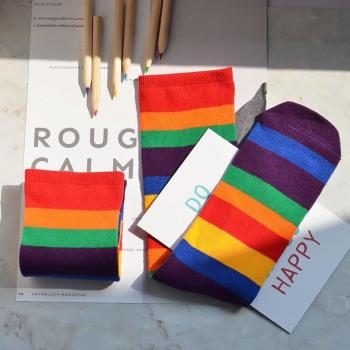 Warm Rainbow Striped Socks for Kids