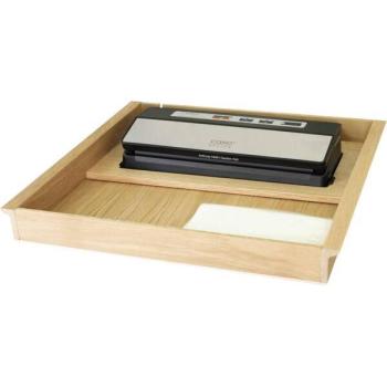 Zwarte Caso VR 390 inbouwvacuum met Tandembox