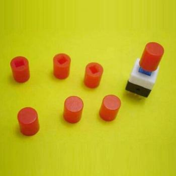 7mm Self/Non-Self Locking Red Rubber Button Caps (200pcs)