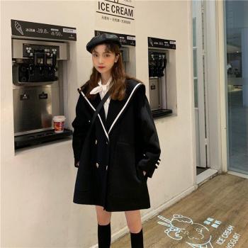 Alien Kitty Women's Navy Faux Wool Outerwear