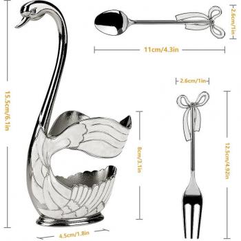 Versatile Fruit Utensils: Metal Spoons/Forks + Convenient Storage Box
