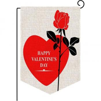 Fiery Heart Pattern Garden Flag