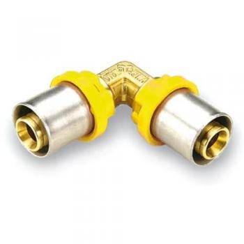 Racor de gas multicapa curvado
