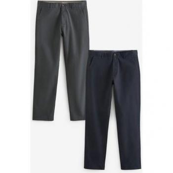 Next Gerade geschnittene Chinohose mit Stretch im Doppelpack